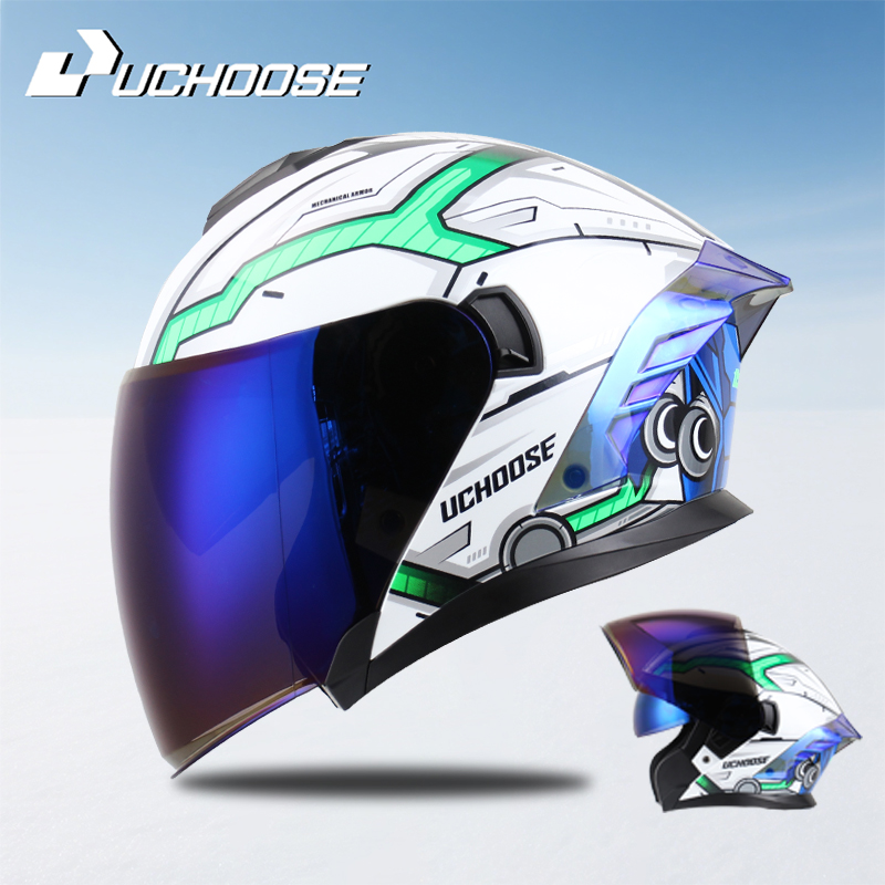 Scooter Helmet Set - خوذة دراجة نارية مفتوحة الوجه 715