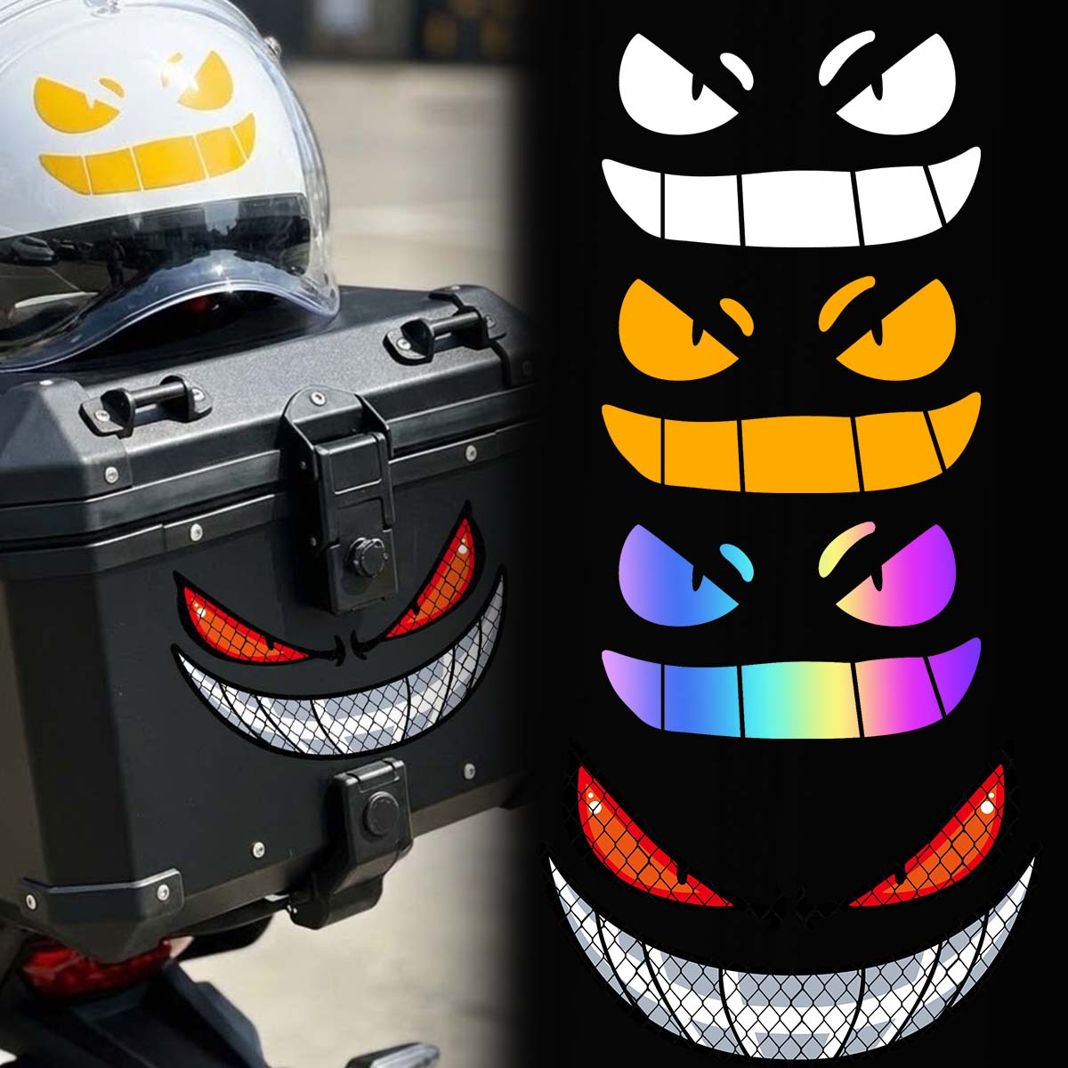 JDM شيطان عيون Gengar ملصقات د - مراجعة Scooter Helmet Set وسعره